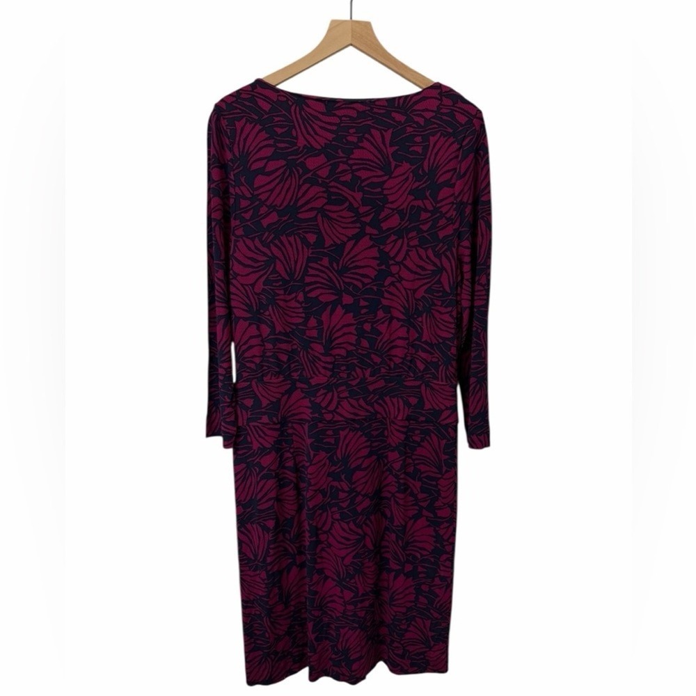 Tory Burch XL Etta Dress – Gold Logo Button Shoulder Pink Navy - Picture 5 of 9